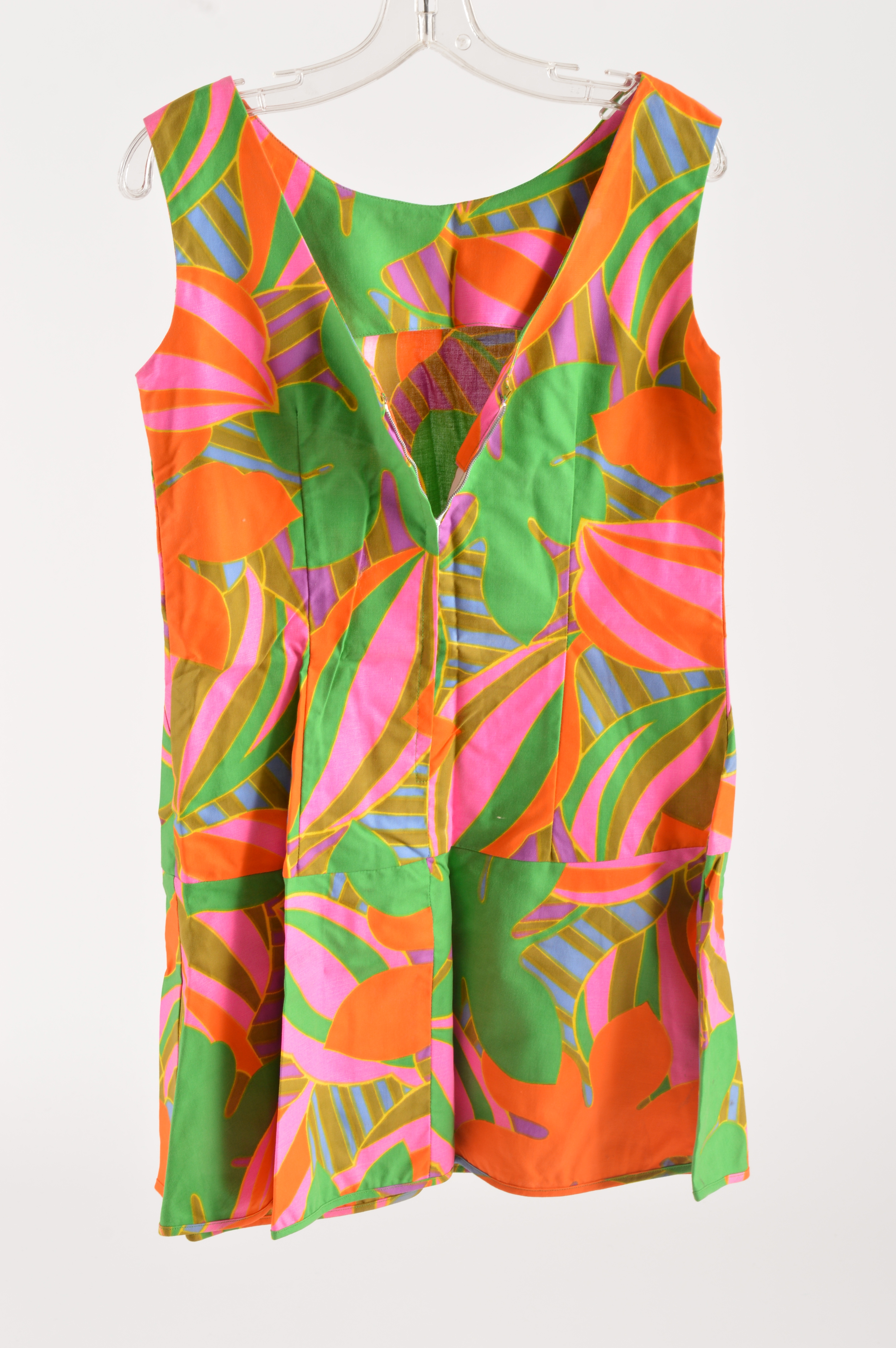Bright Modern Palm Leaf Patterned Dress