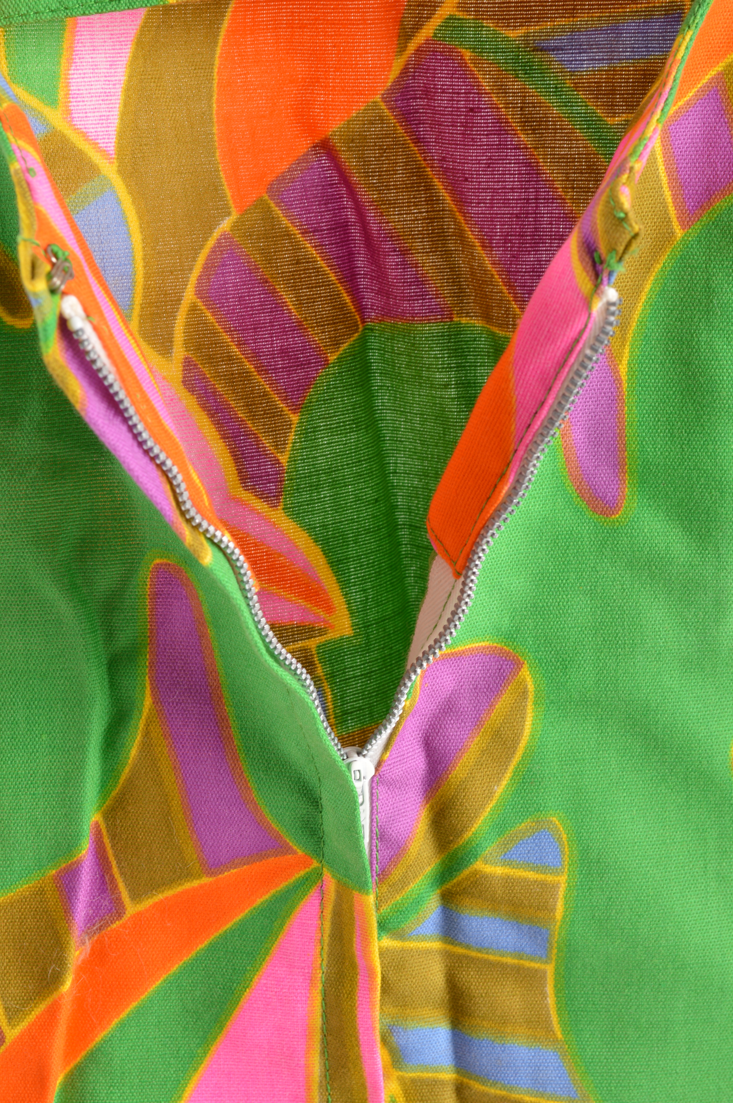 Bright Modern Palm Leaf Patterned Dress