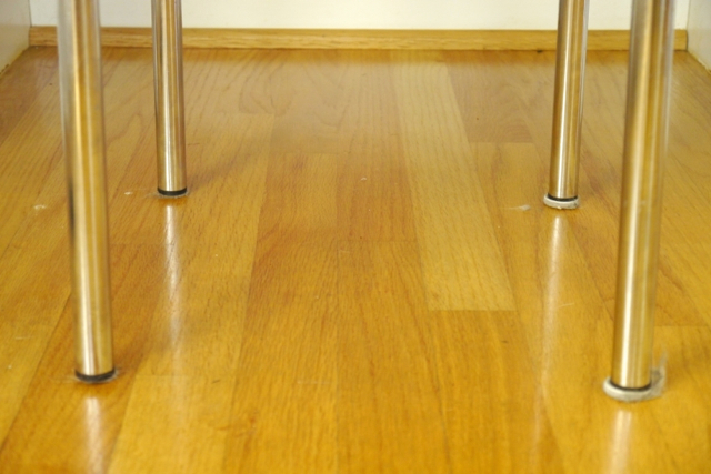 Small Metal Stool with Wooden Seat