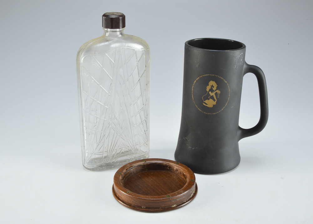 Vintage Playboy Club Stein plus Glass Flask