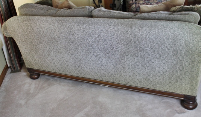 Bernhardt New Vintages Plush Olive Green Rolled Arm Sofa