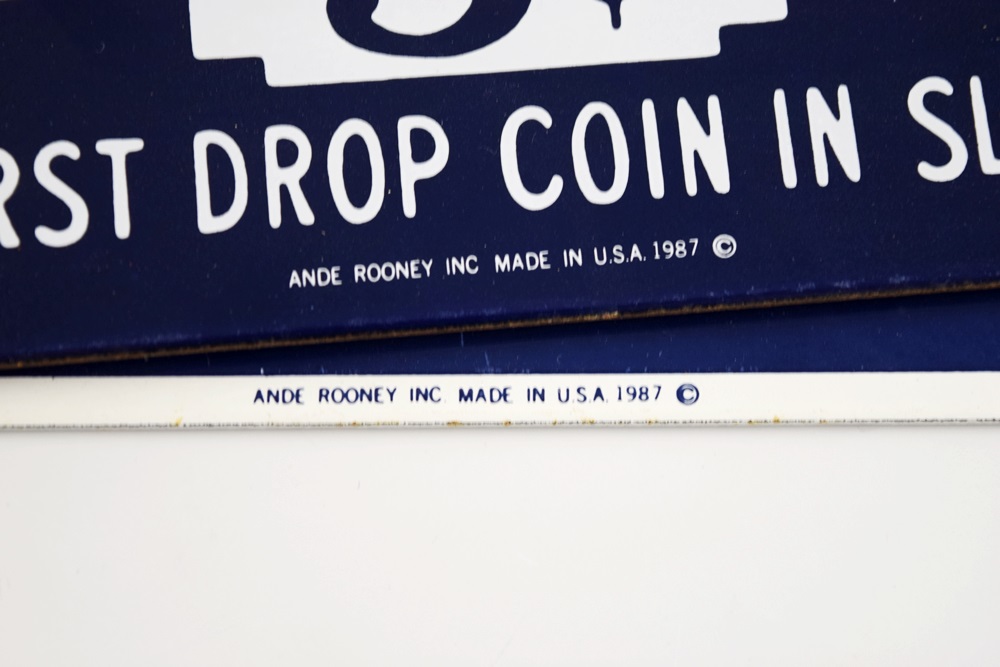 A Vintage German Train Station Sign Plus Two Novelty Signs