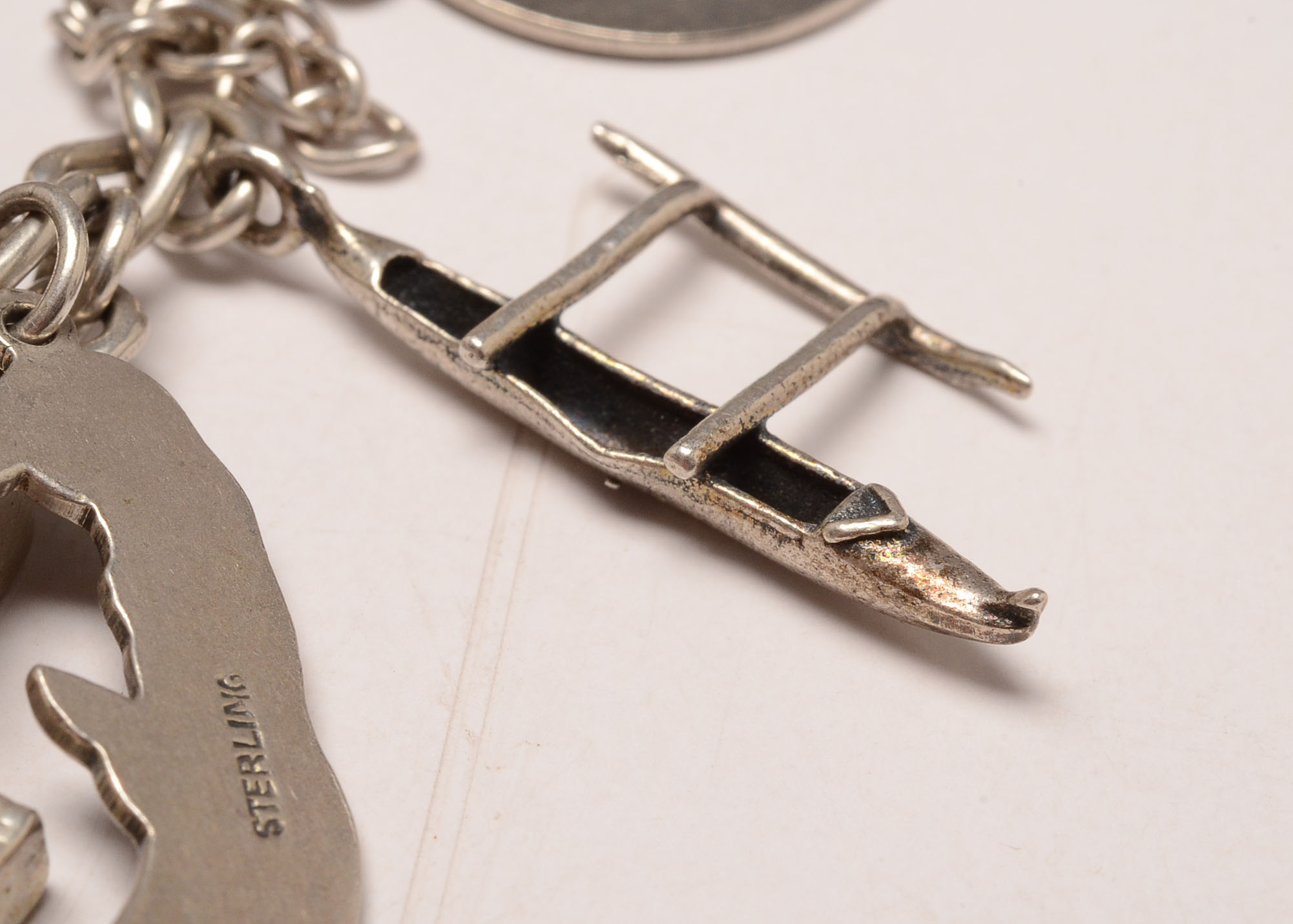 Vintage Sterling Silver Charm Bracelet with Thirty Three Charms