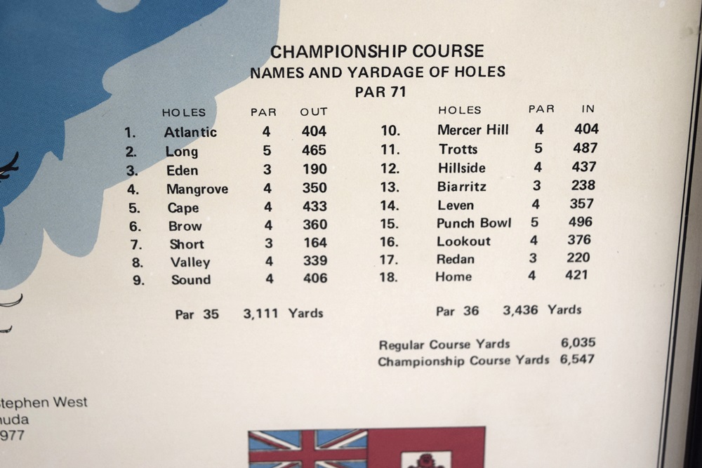 A Vintage Framed Map of the Mid Ocean Club Tucker's Town, Bermuda