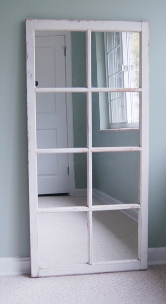 Rustic White Panel Mirror