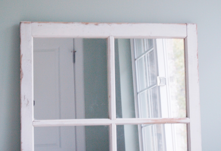 Rustic White Panel Mirror