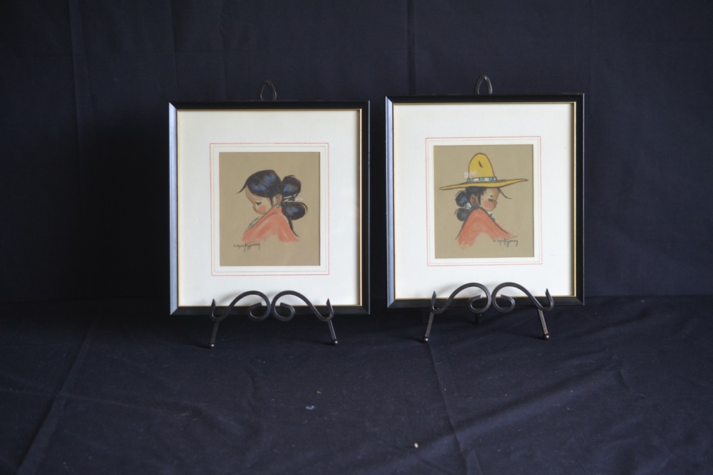  Native American Boy & Girl Pastel On Paper By Chris Jeffersen