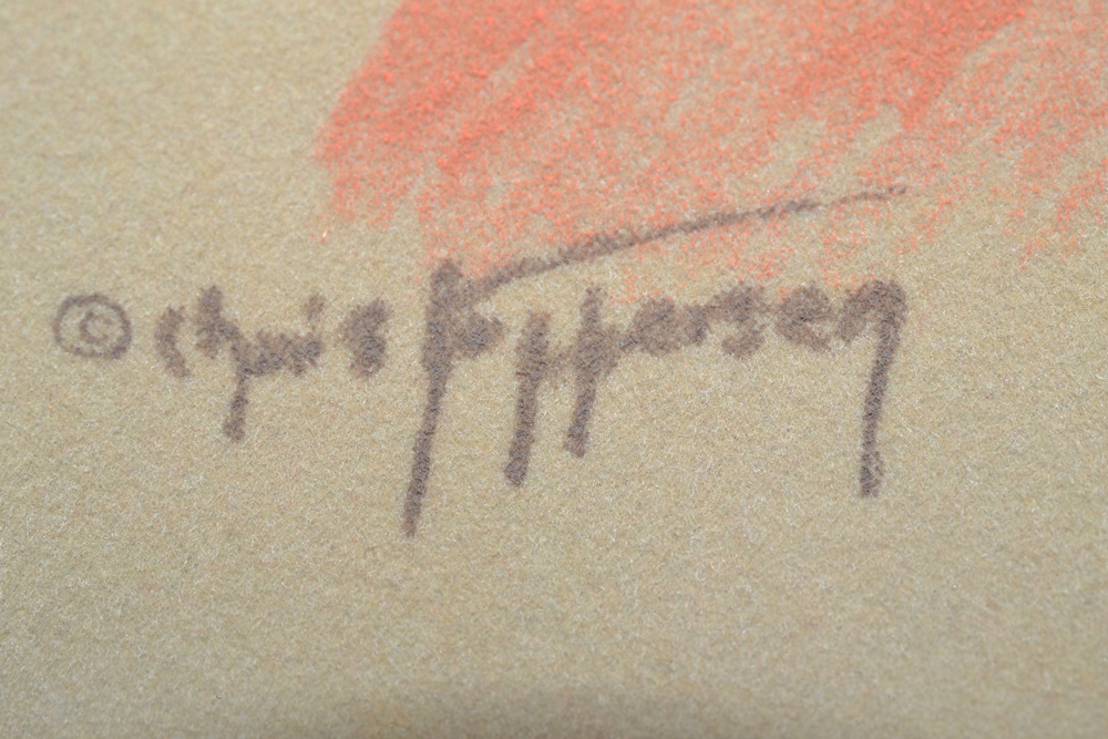  Native American Boy & Girl Pastel On Paper By Chris Jeffersen