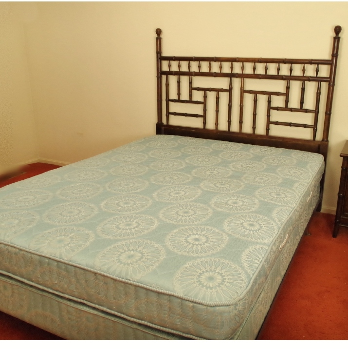 Queen Size Bed with Wonderful Faux Bamboo Headboard