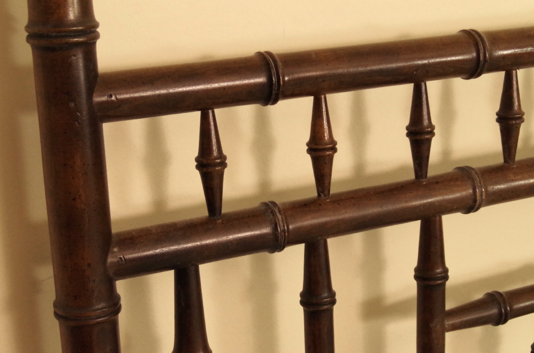 Queen Size Bed with Wonderful Faux Bamboo Headboard