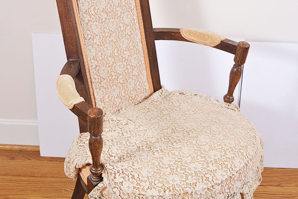 Victorian Style High Back Oak Chair
