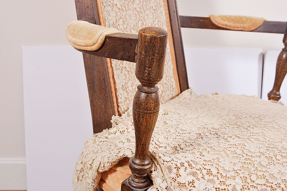 Victorian Style High Back Oak Chair