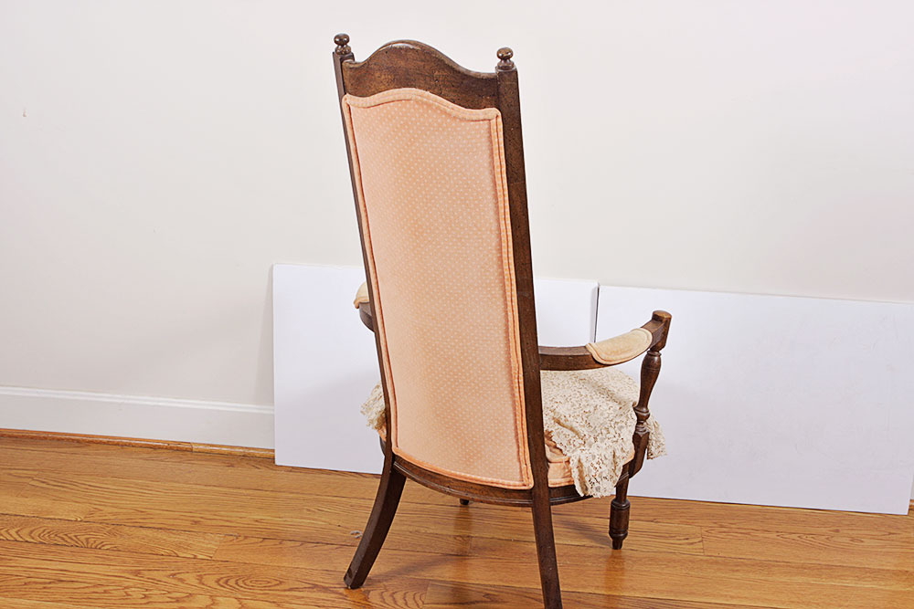 Victorian Style High Back Oak Chair