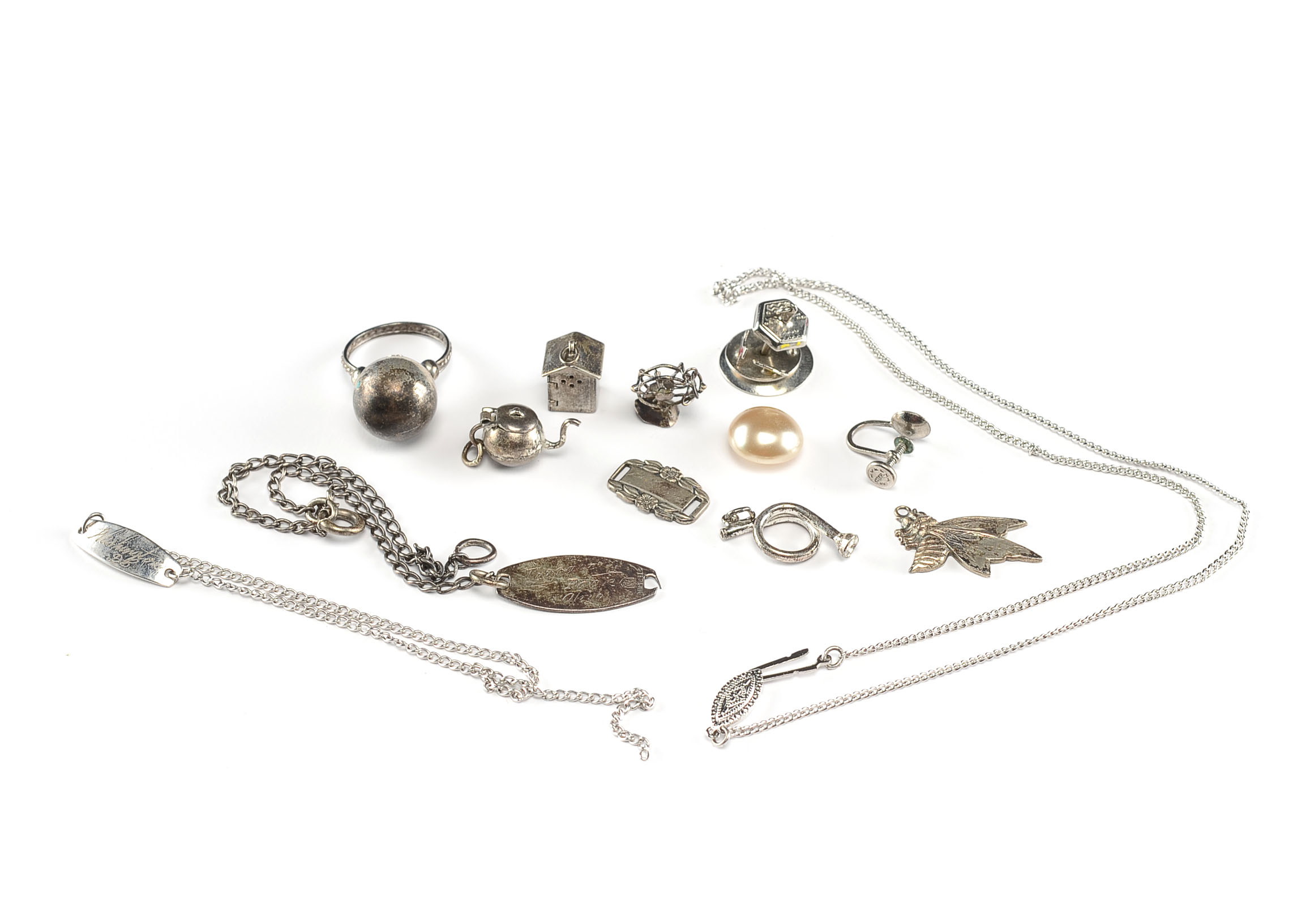 Collection of  Sterling Silver Jewelry and Charms