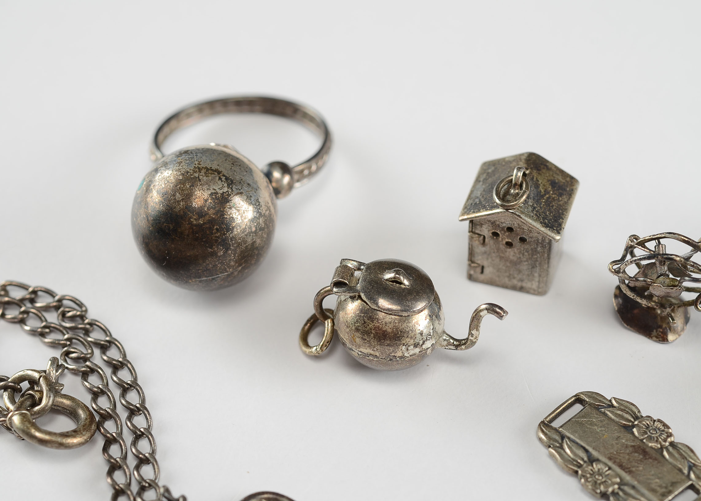 Collection of  Sterling Silver Jewelry and Charms