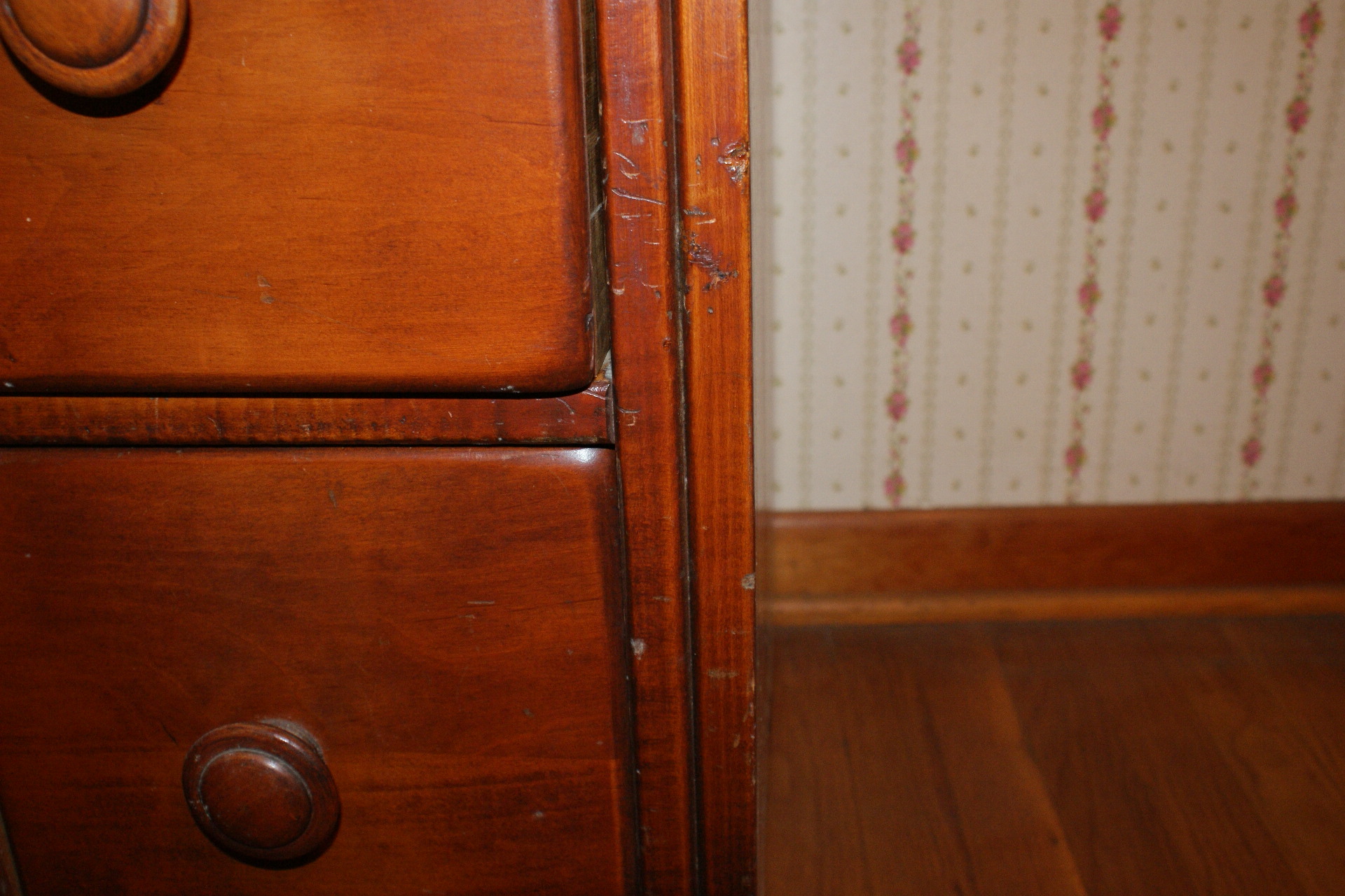 Vintage Solid Rock Maple Vanity with Mirror and Bench