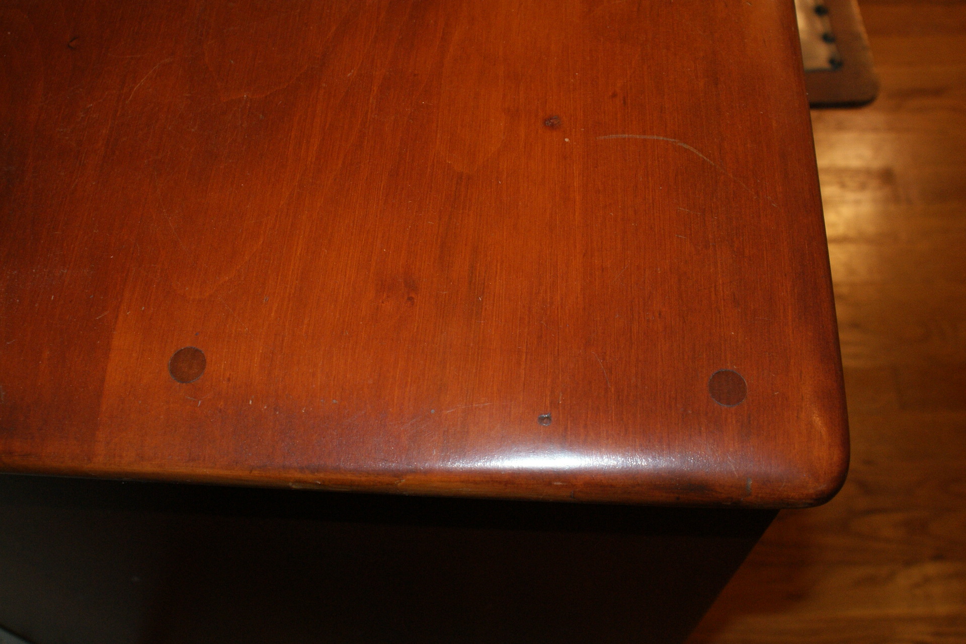 Vintage Solid Rock Maple Vanity with Mirror and Bench