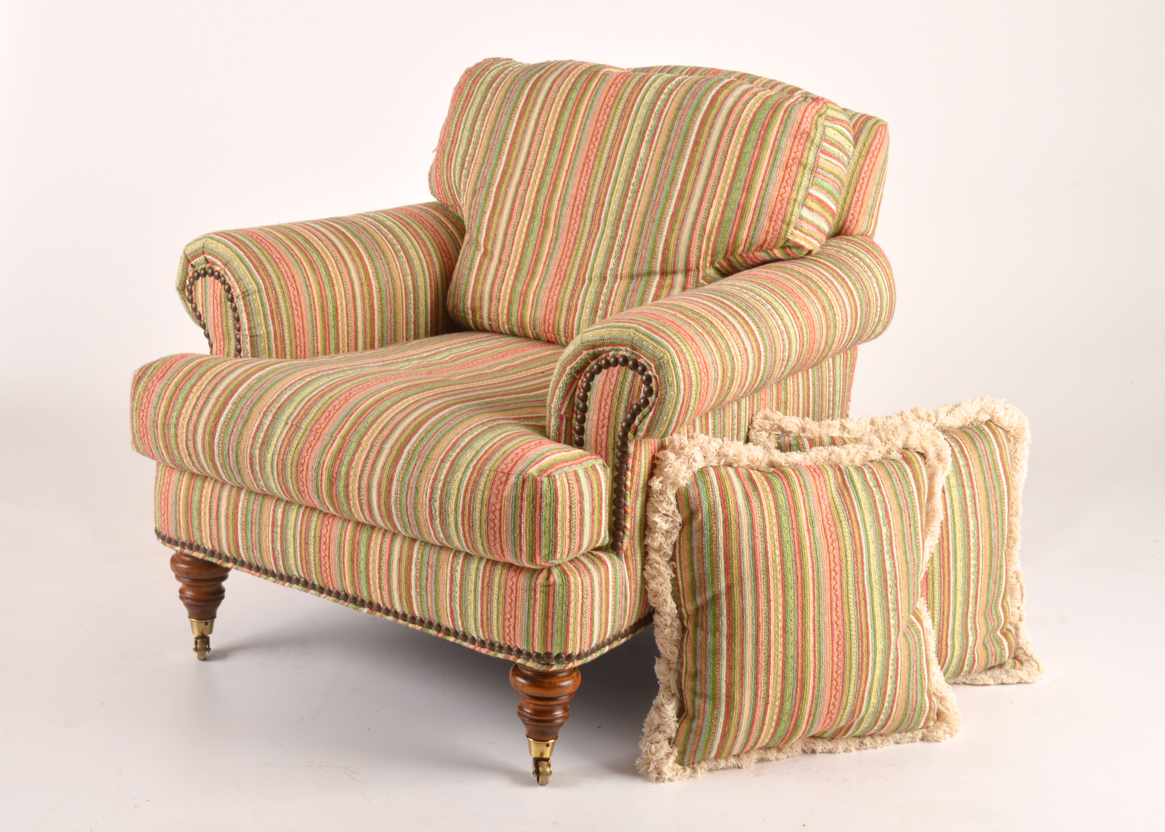 Arm Chair With Matching Throw Pillows