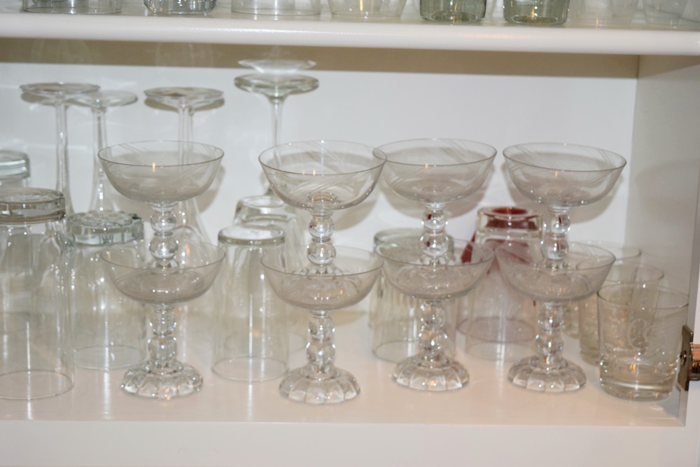 A Cabinet of Miscellaneous Glassware, Stemware and Glasses
