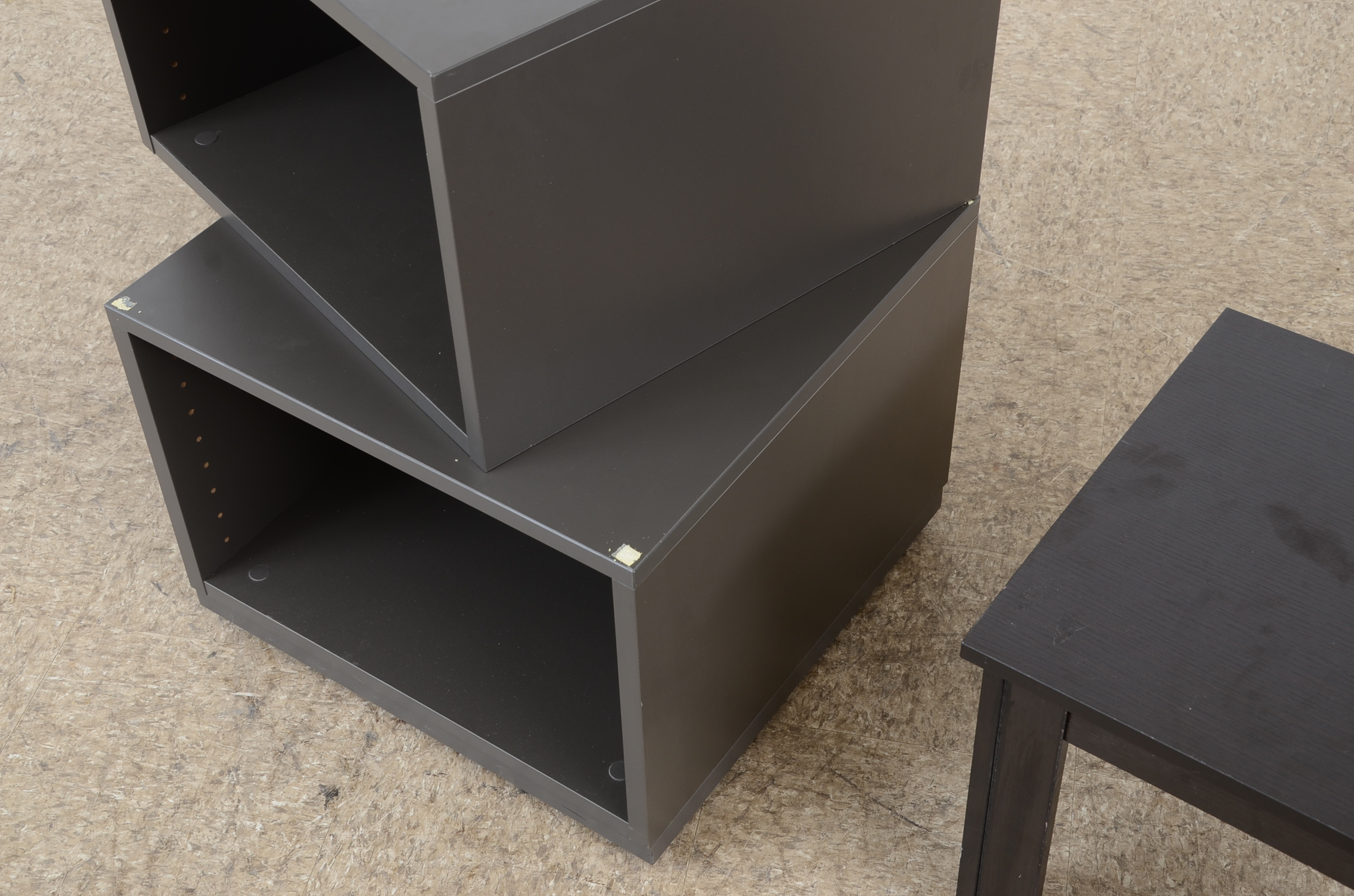 Black End Table and Stacking Storage Units