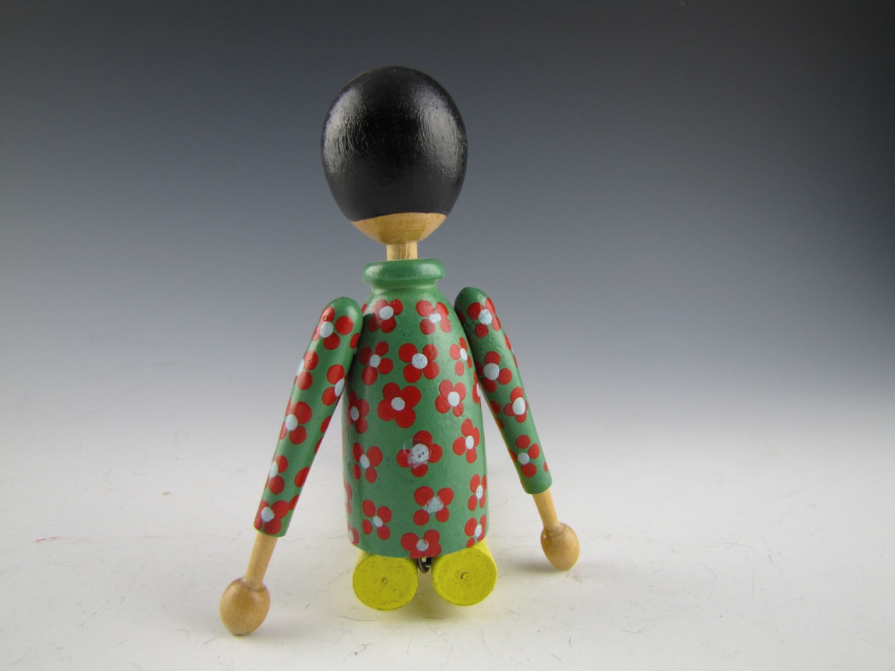 Vintage Collection of Twelve Wooden Pin Dolls Handmade in Poland