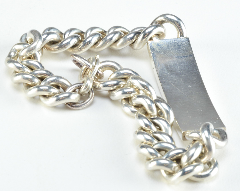 Men's Sterling Silver ID Bracelet 