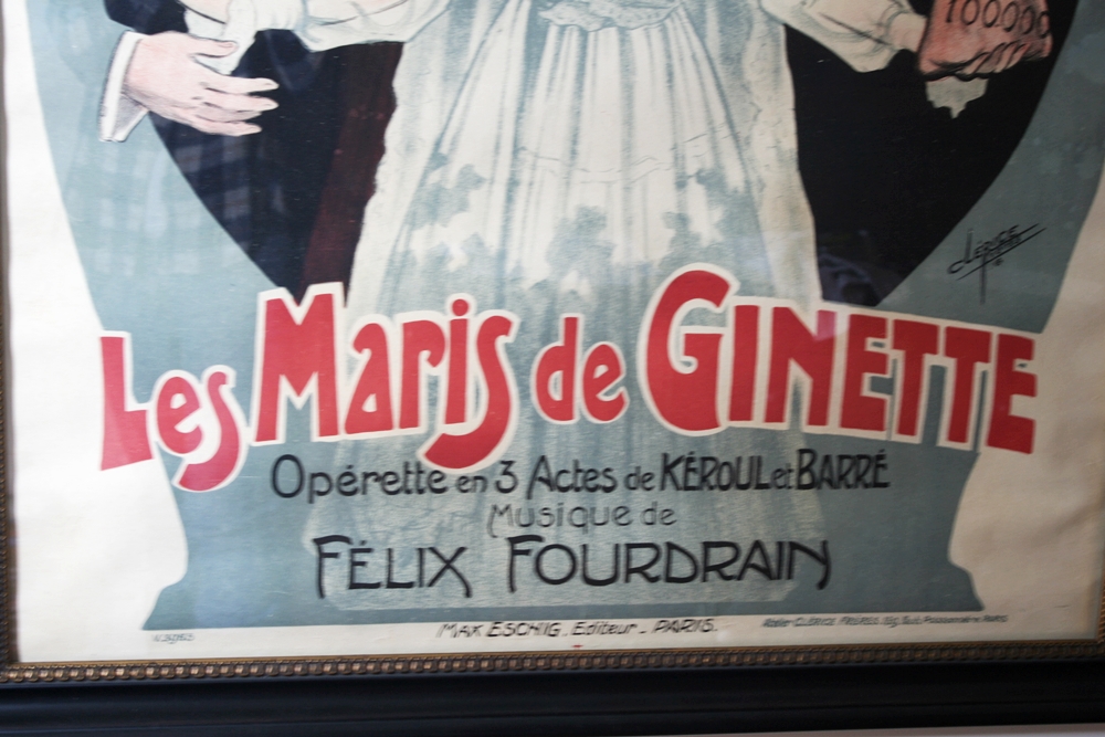 "Le Maris de Ginette" Art Nouveau Opera Poster Lithograph