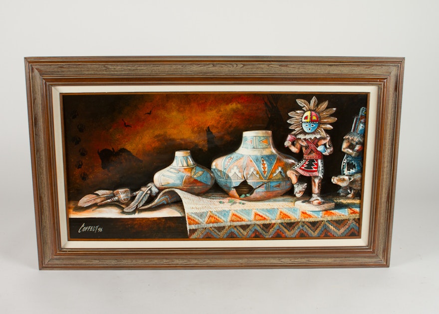 Signed Bill Coffelt Relief Painting 