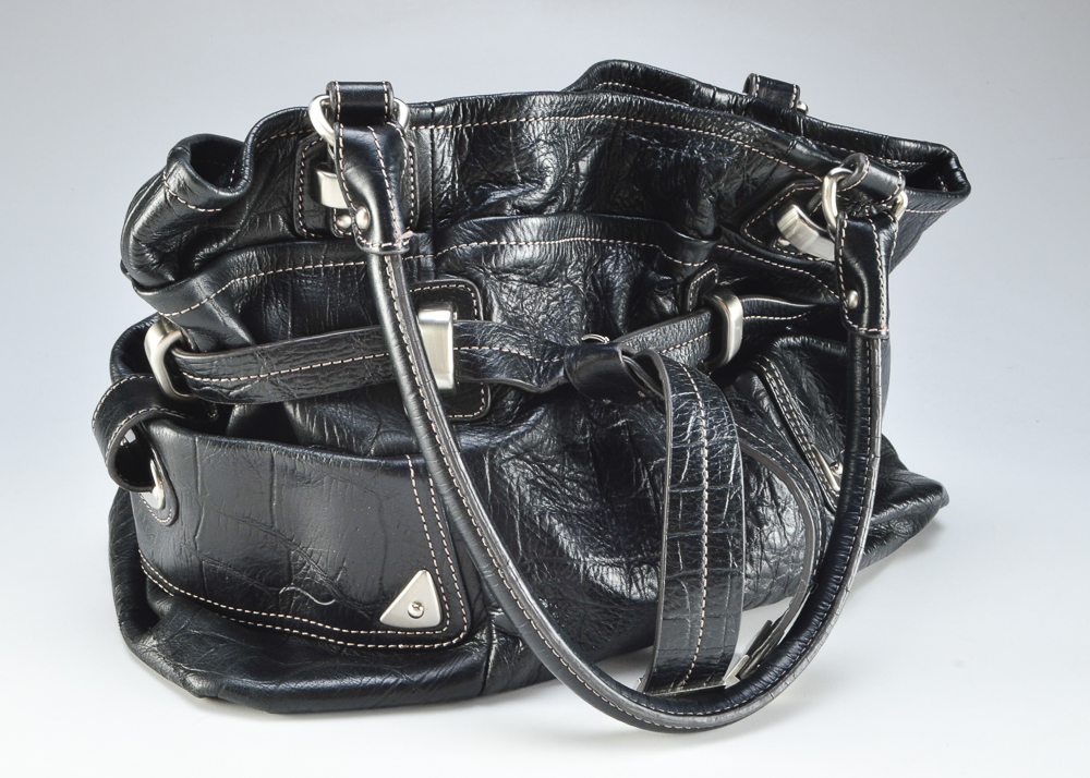 B. Makowsky Black Leather Purse