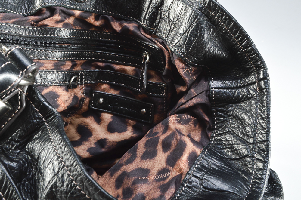 B. Makowsky Black Leather Purse