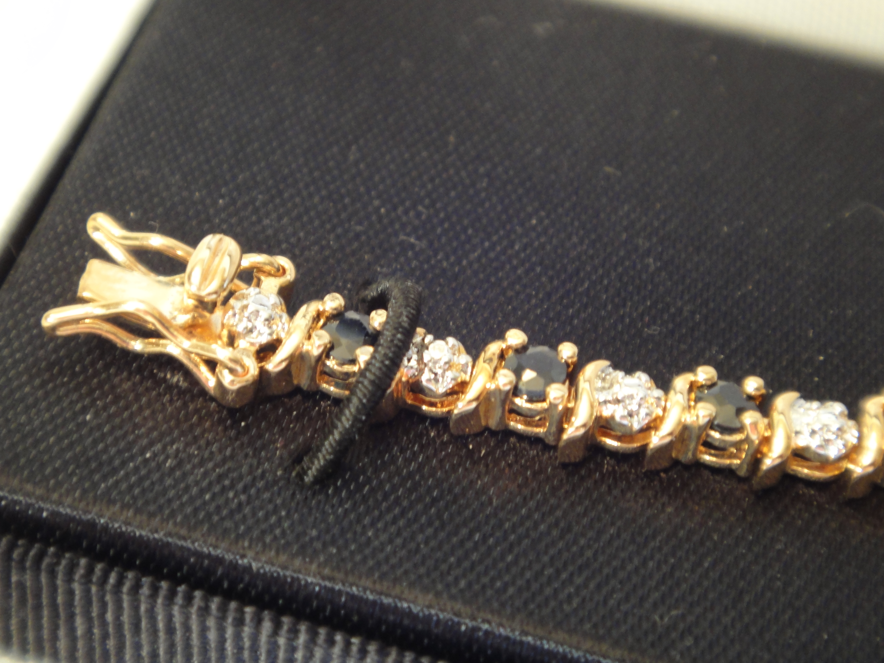 18K Gold Over Sterling Sapphire Bracelet and Matching Earrings