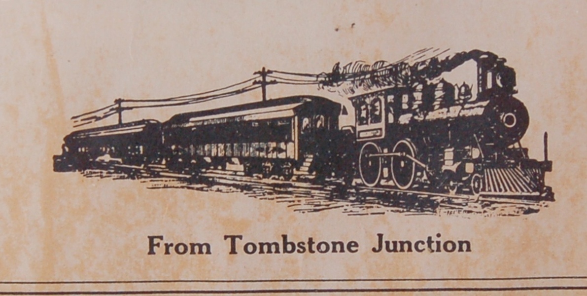 Decorative Metal Train and "Wanted" Poster