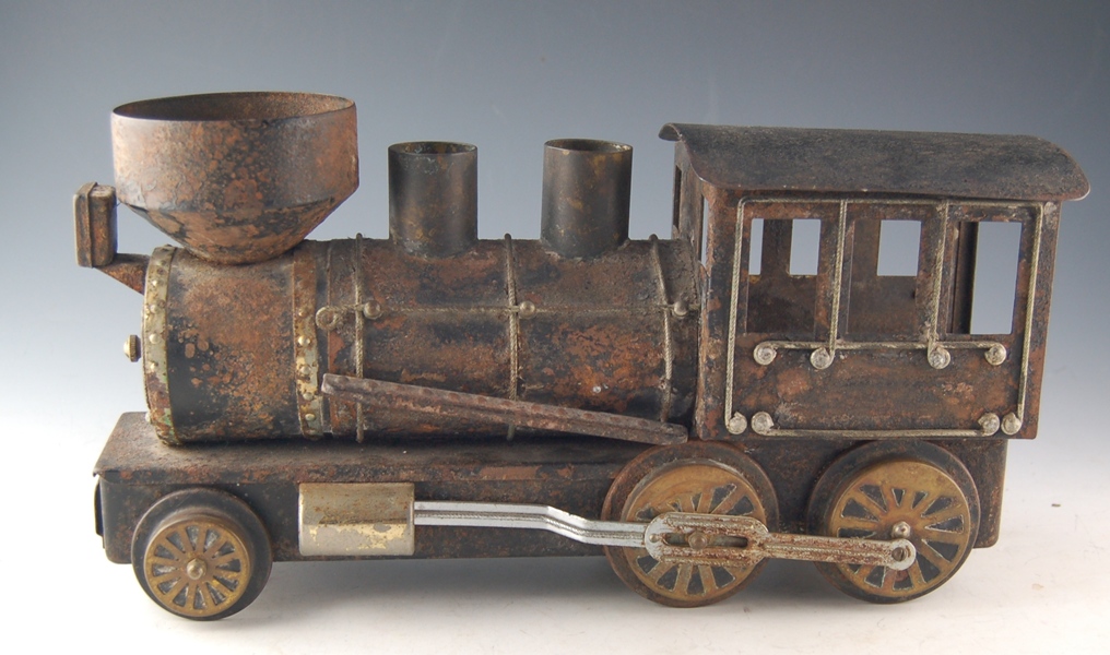 Decorative Metal Train and "Wanted" Poster