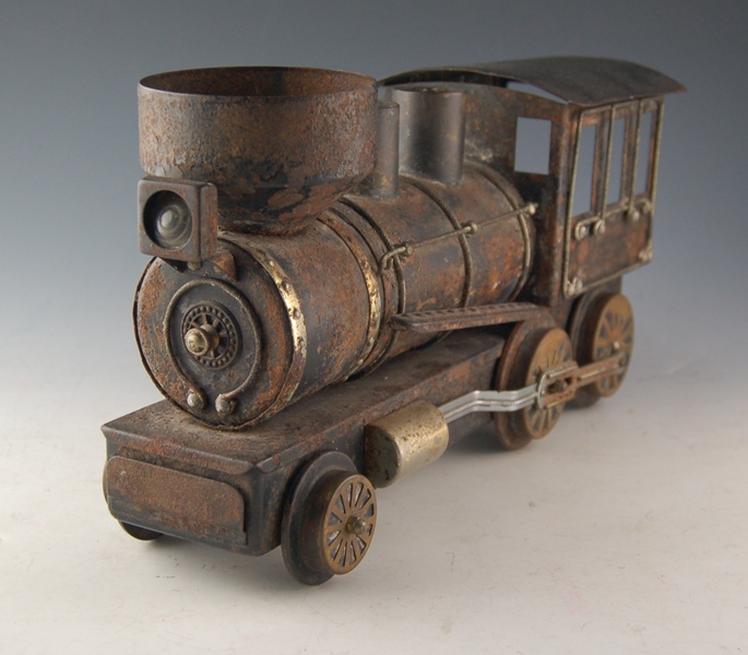 Decorative Metal Train and "Wanted" Poster