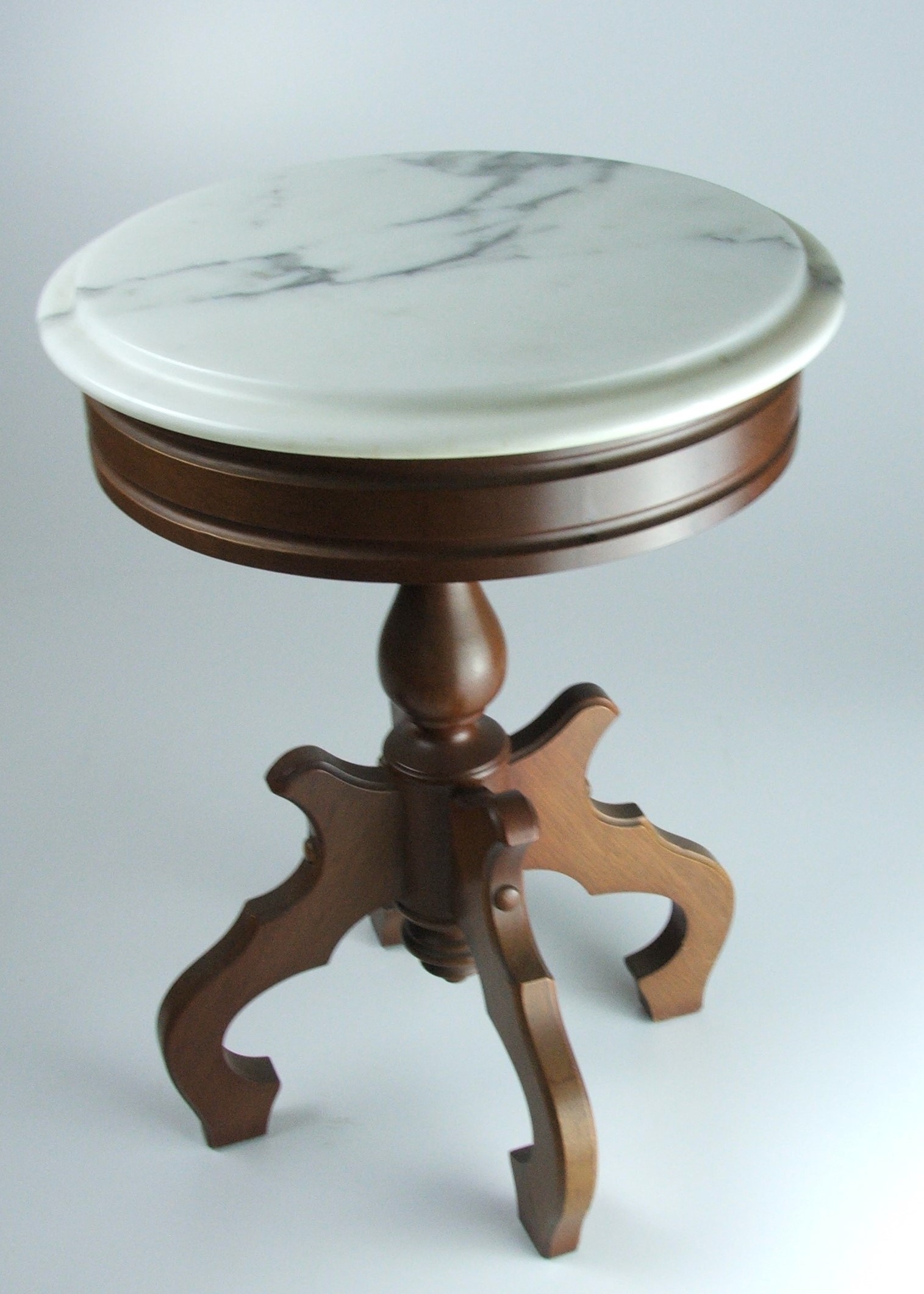 Vintage Victorian Style Marble Top Mahogany Table