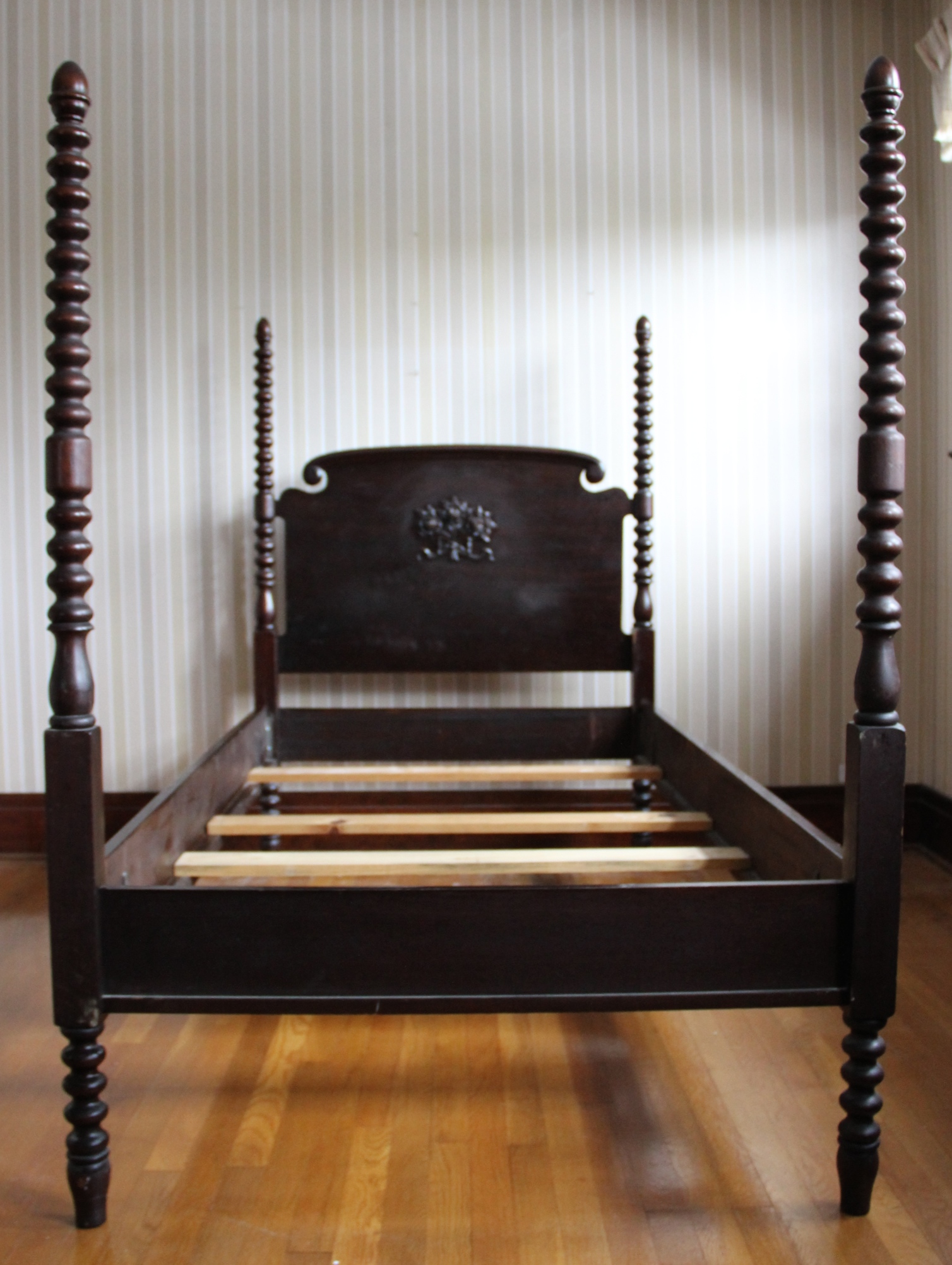 Pair of Antique Spindle Post Twin Beds