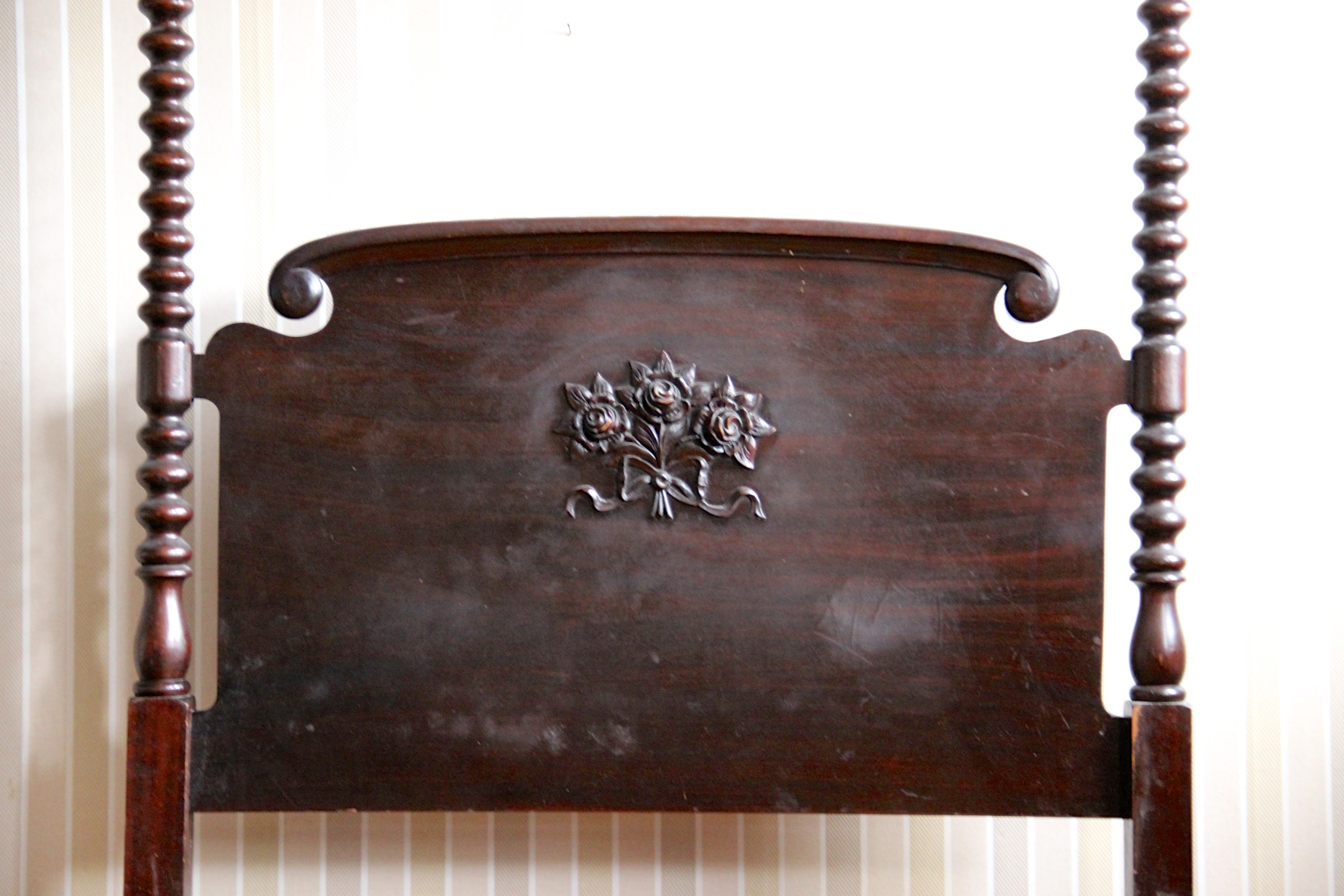 Pair of Antique Spindle Post Twin Beds