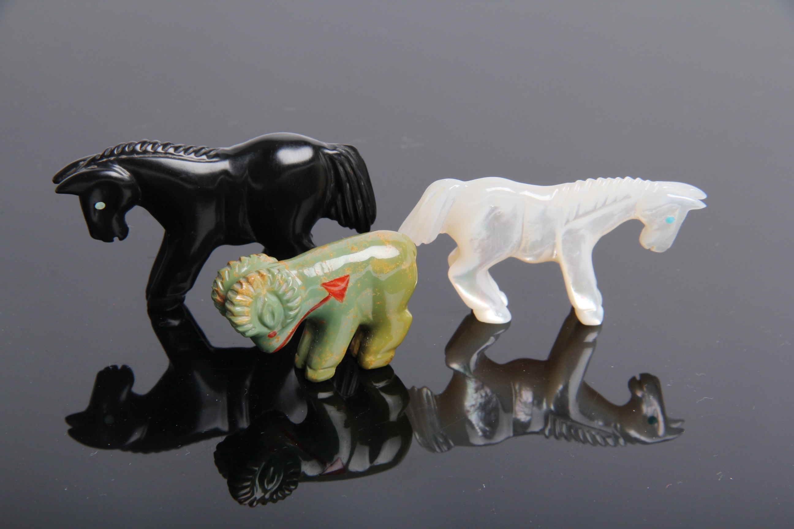 Zuni Pueblo Horse and Ram Fetishes by Andreas Quandelacy