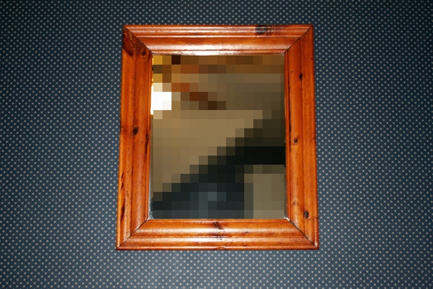 Rustic Wood Frame Mirror 