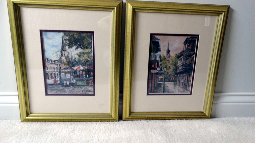 Pair of Framed Knut Engelhardt Prints of New Orleans