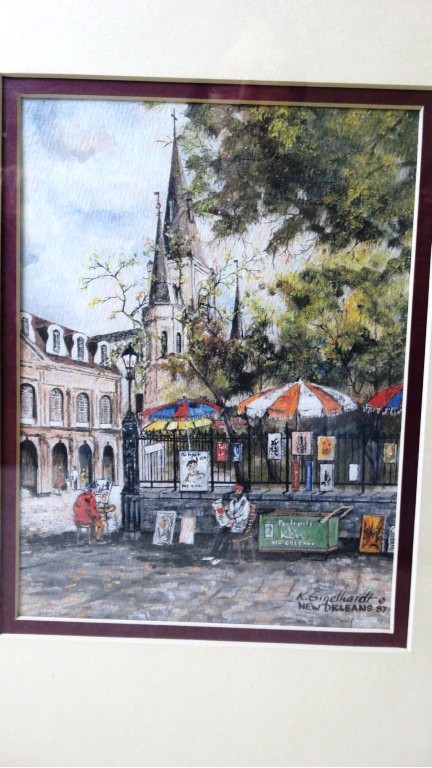 Pair of Framed Knut Engelhardt Prints of New Orleans
