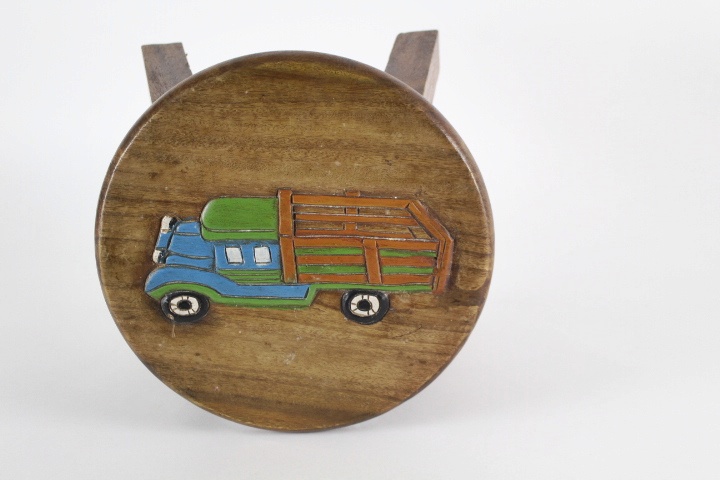 Handcrafted Wood Step Stool Old Truck