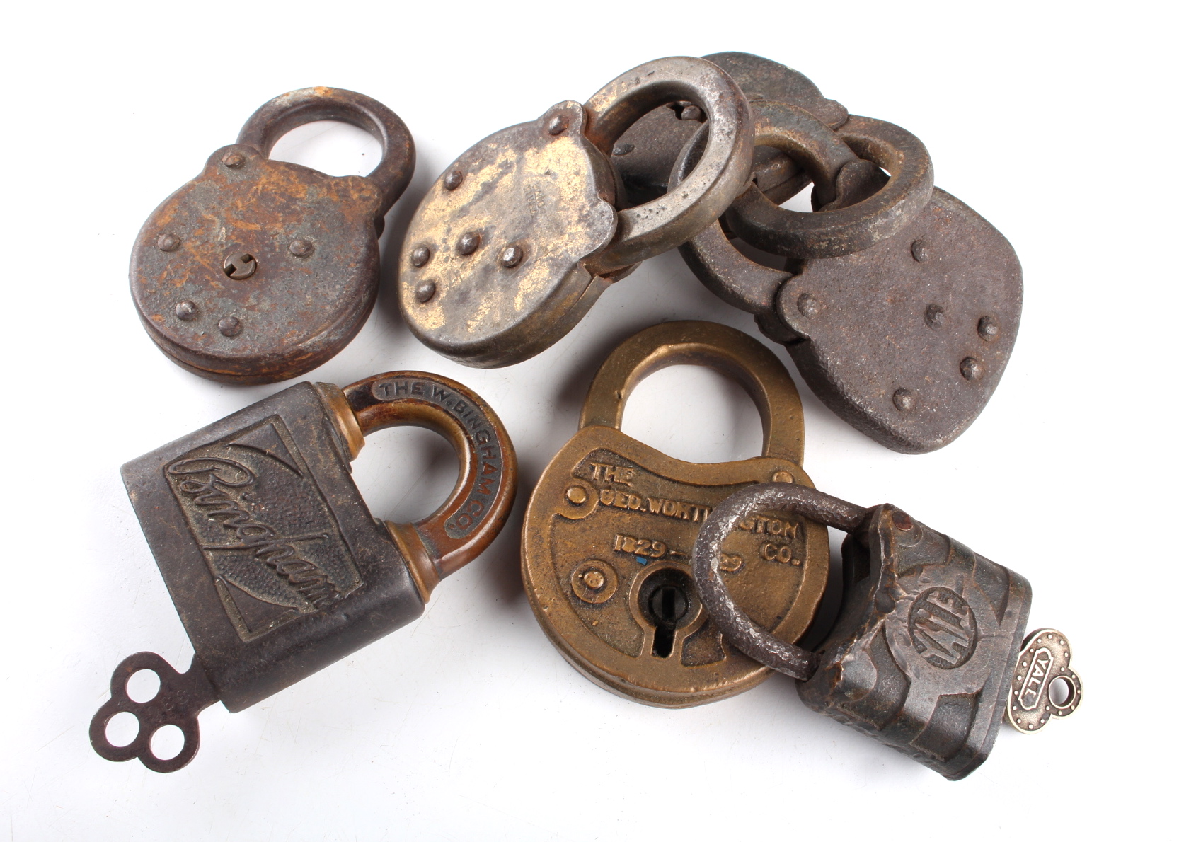 A Group of (7) Vintage/Antique Padlocks