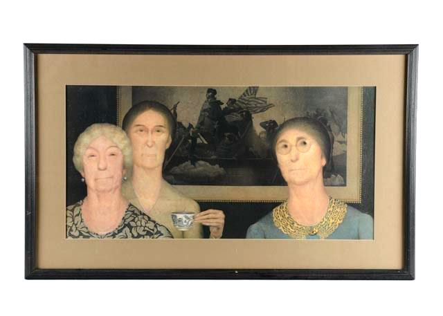 Framed Print of "Daughters of Revolution" by Grant Wood