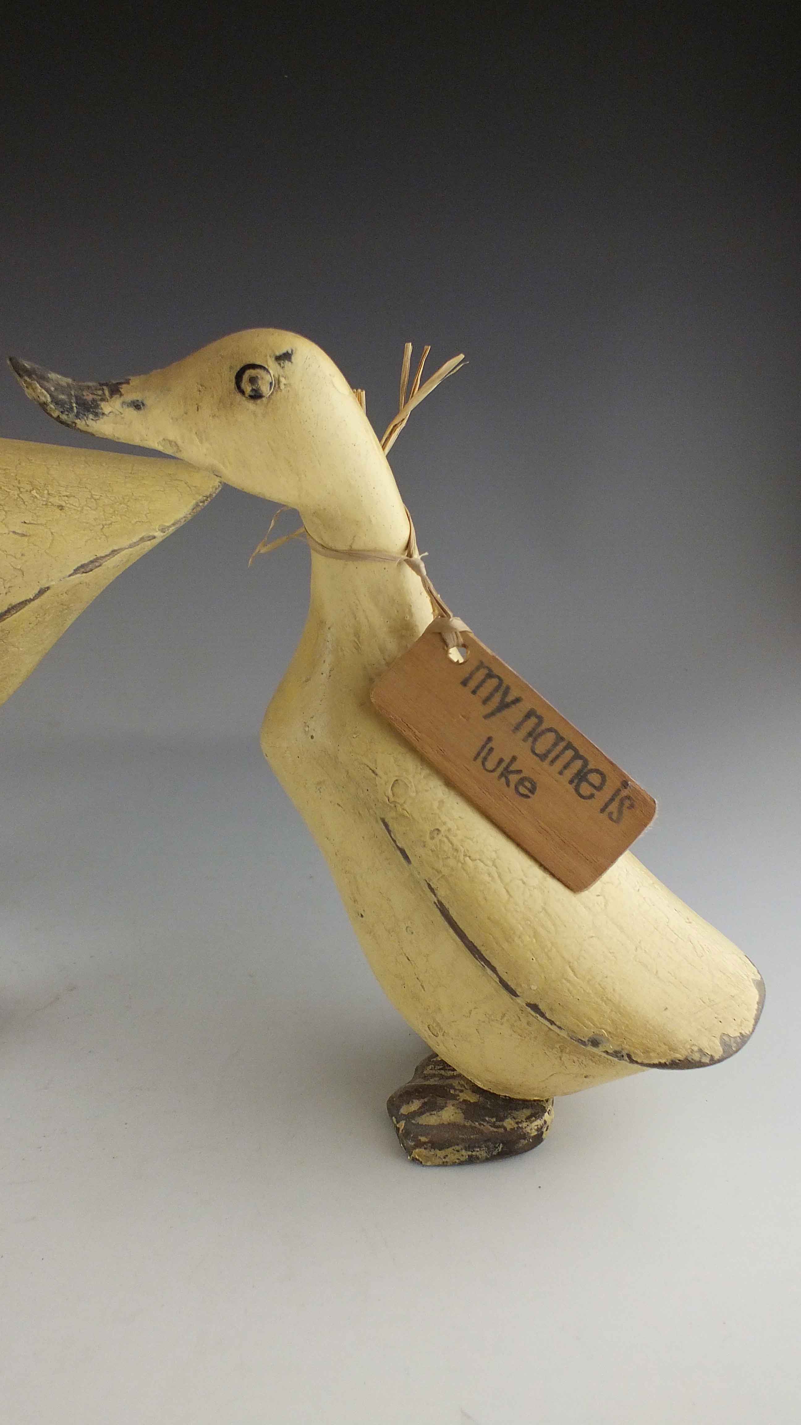 A Pair of Smith and Hawken Carved Wood Ducks