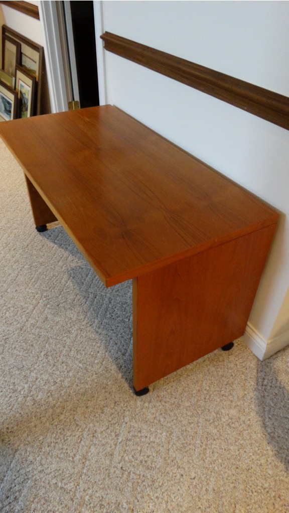 Contemporary Danish-Modern Style Computer Desk on Four Casters