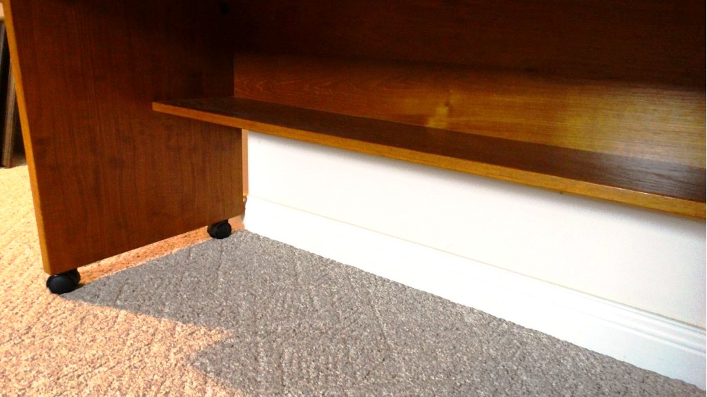 Contemporary Danish-Modern Style Computer Desk on Four Casters