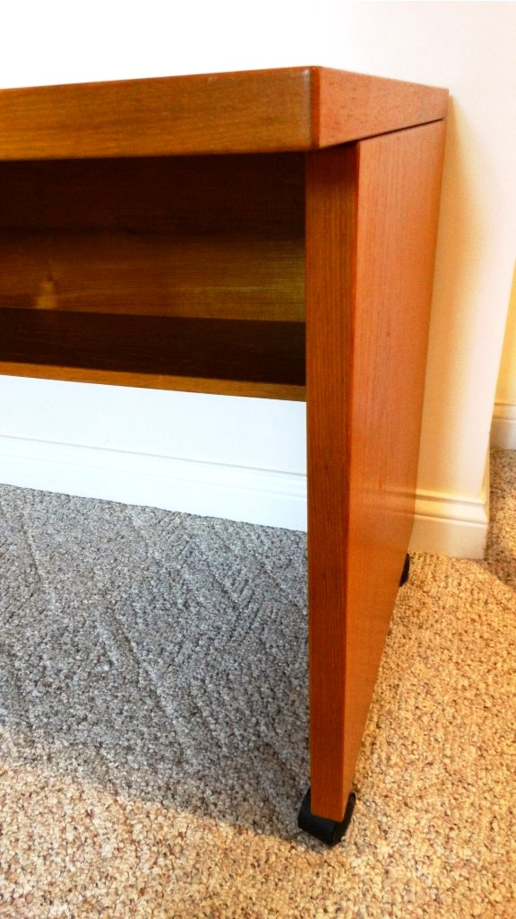 Contemporary Danish-Modern Style Computer Desk on Four Casters