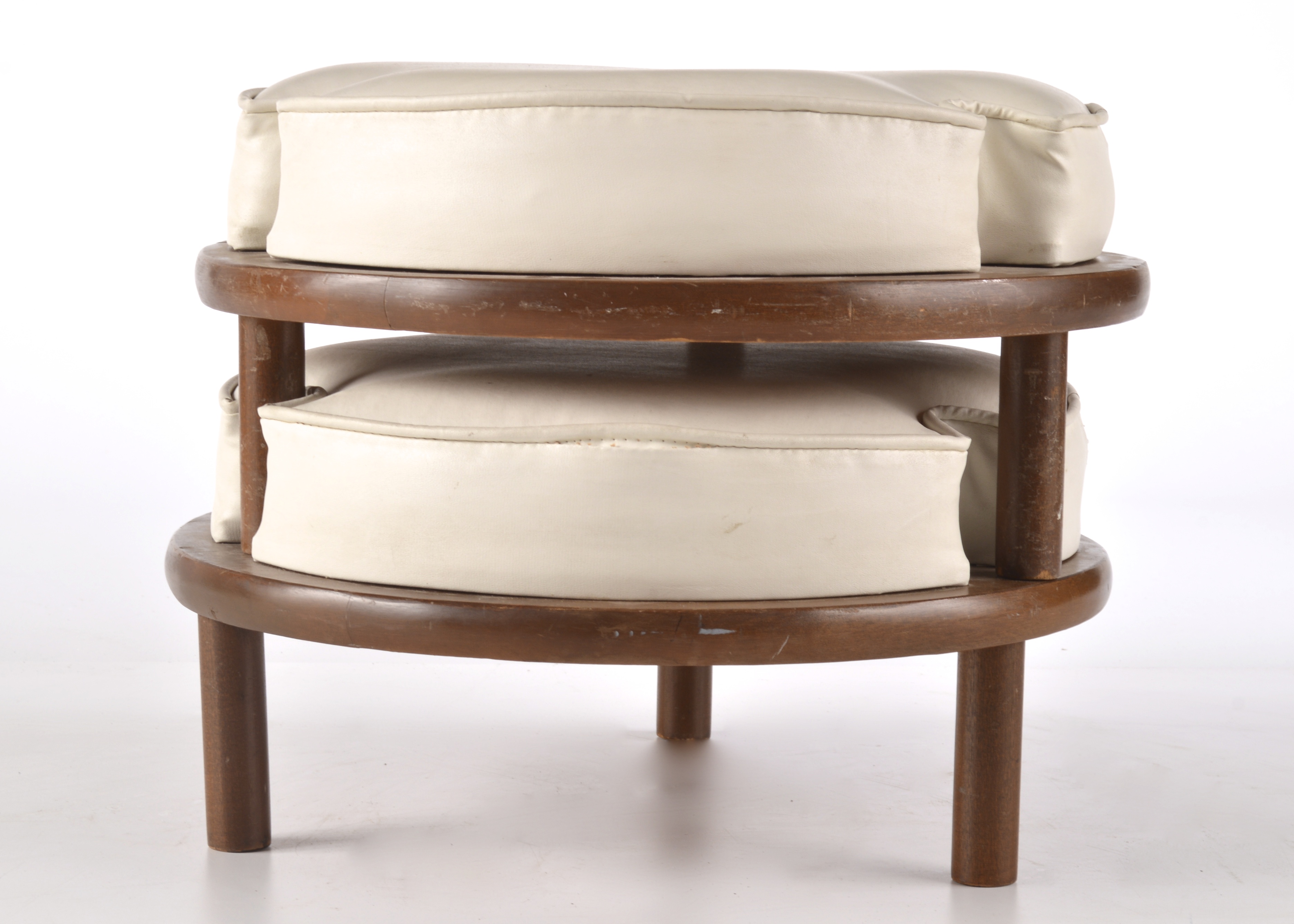 Mid-Century Danish White Stackable Ottomans