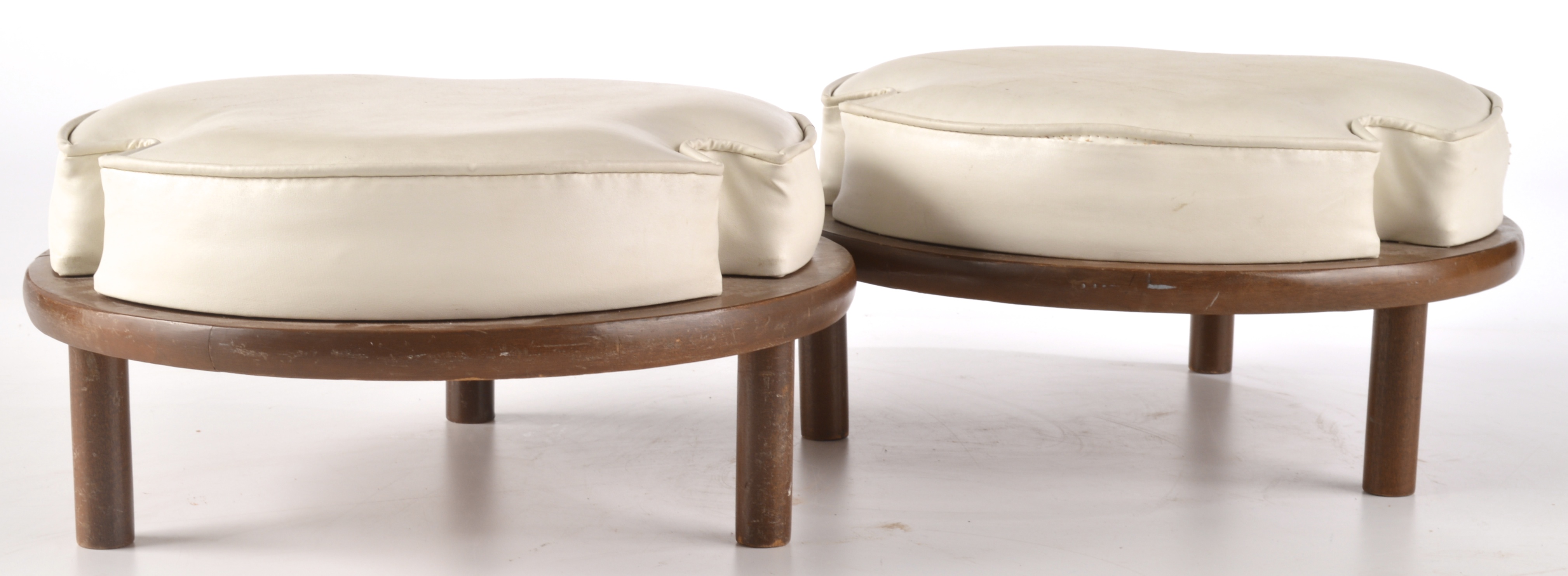 Mid-Century Danish White Stackable Ottomans